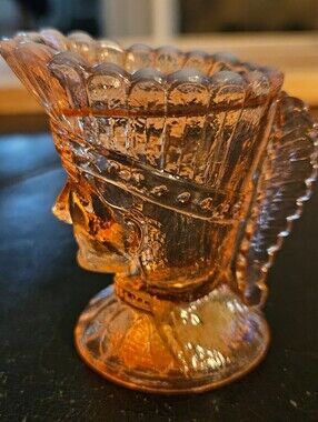 Vintage Pink Glass Indian Small Pitcher